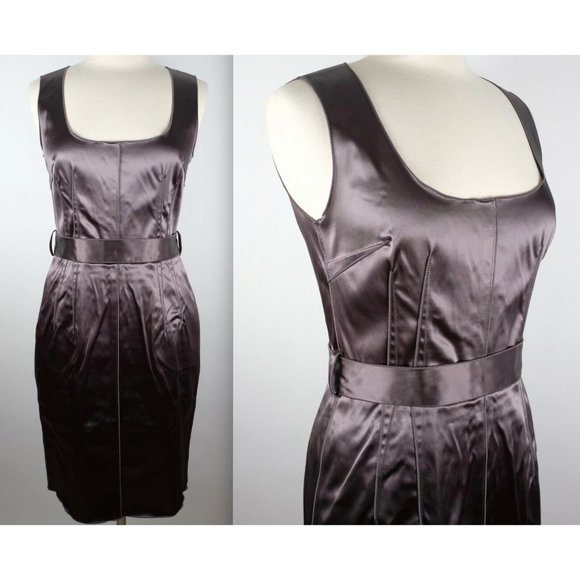 sz 42 / US 6 Dolce&Gabbana mainline silver gray dress belted $3100 - Picture 1 of 10